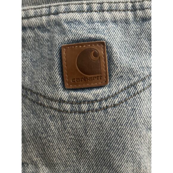 Carhartt Jeans Mens 34x30 Blue Denim Light Wash Faded Skater Grunge - Picture 5 of 12